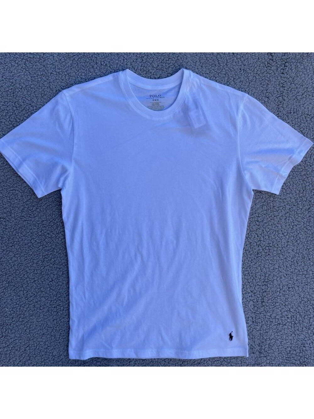 Ralph Lauren Polo Shirt Mens Medium White Crew Neck Pony Logo Tee Adults M